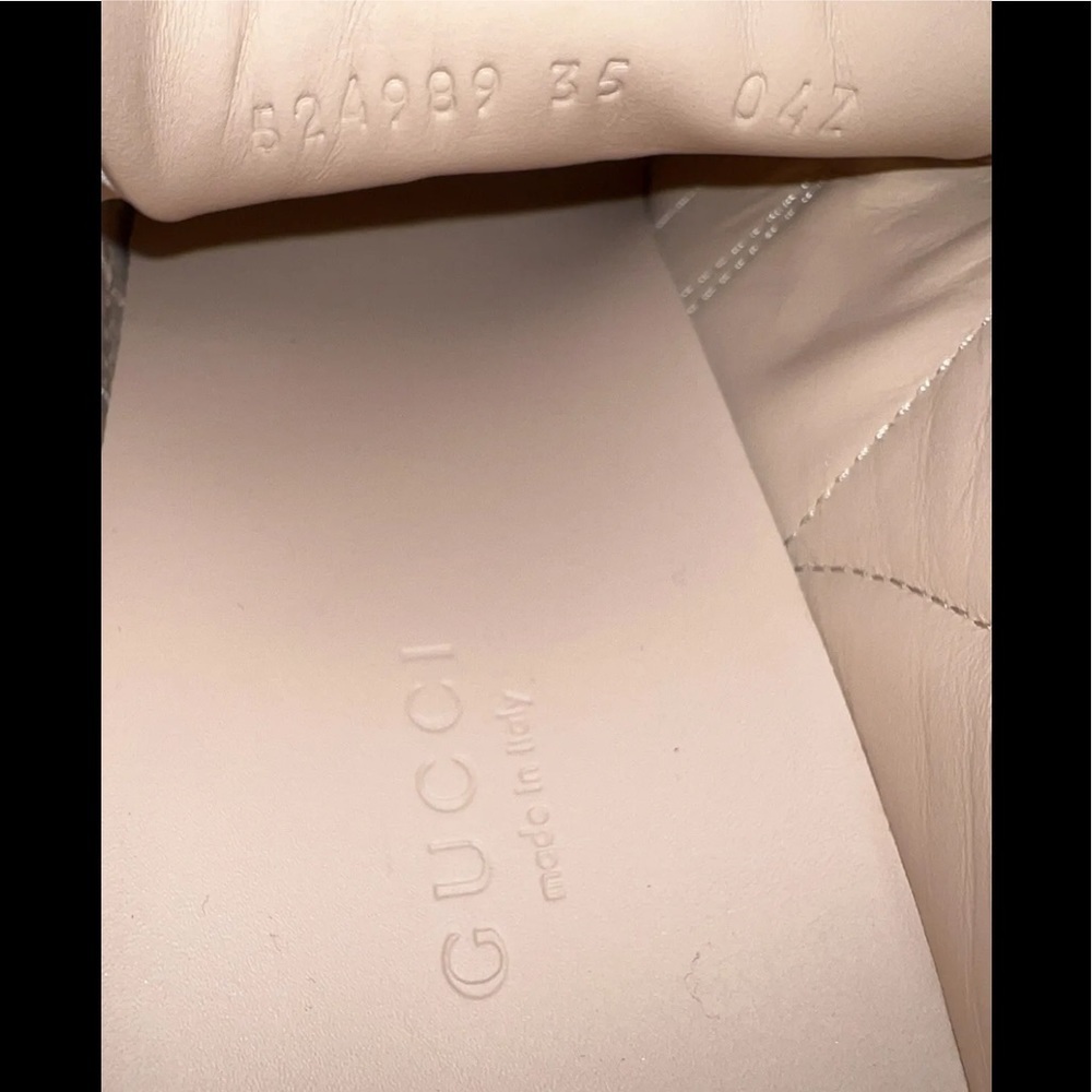 Gucci New Ace 524989 Leather & Velvet Bow Slip-on Bee Women Sneakers Size 35 - Picture 6 of 12